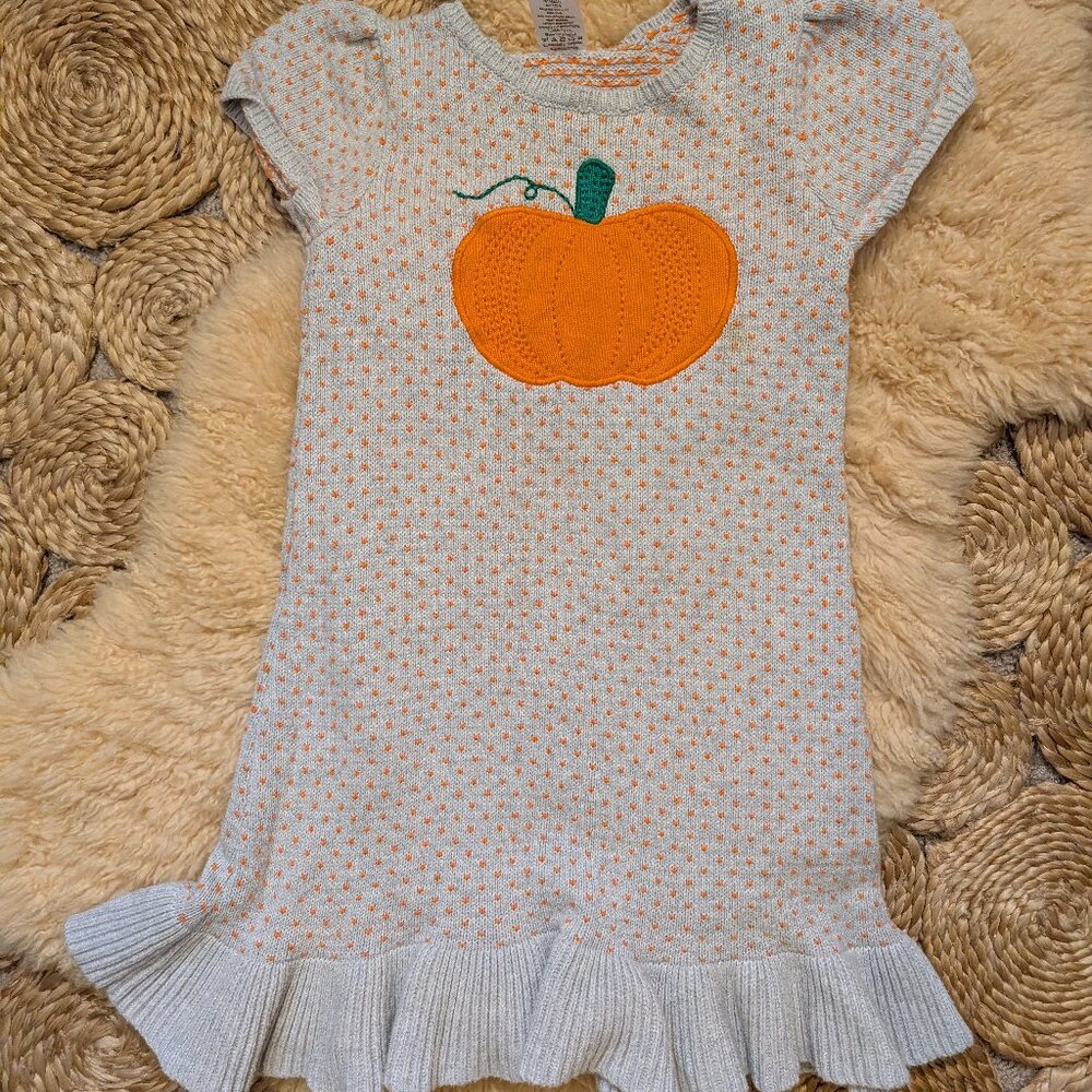 Gymboree pumpkin gray sweater dress